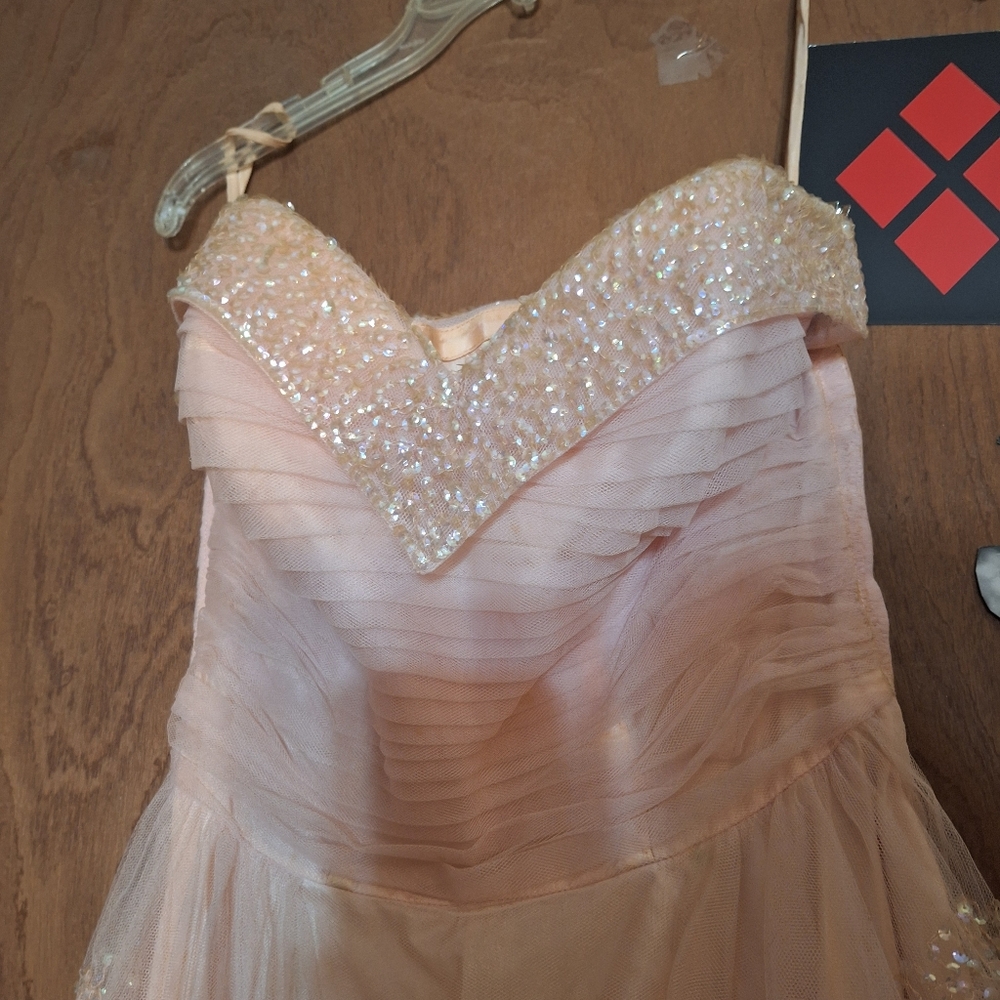 Vintage 1940s Pale Pink Glittery Prom Dress